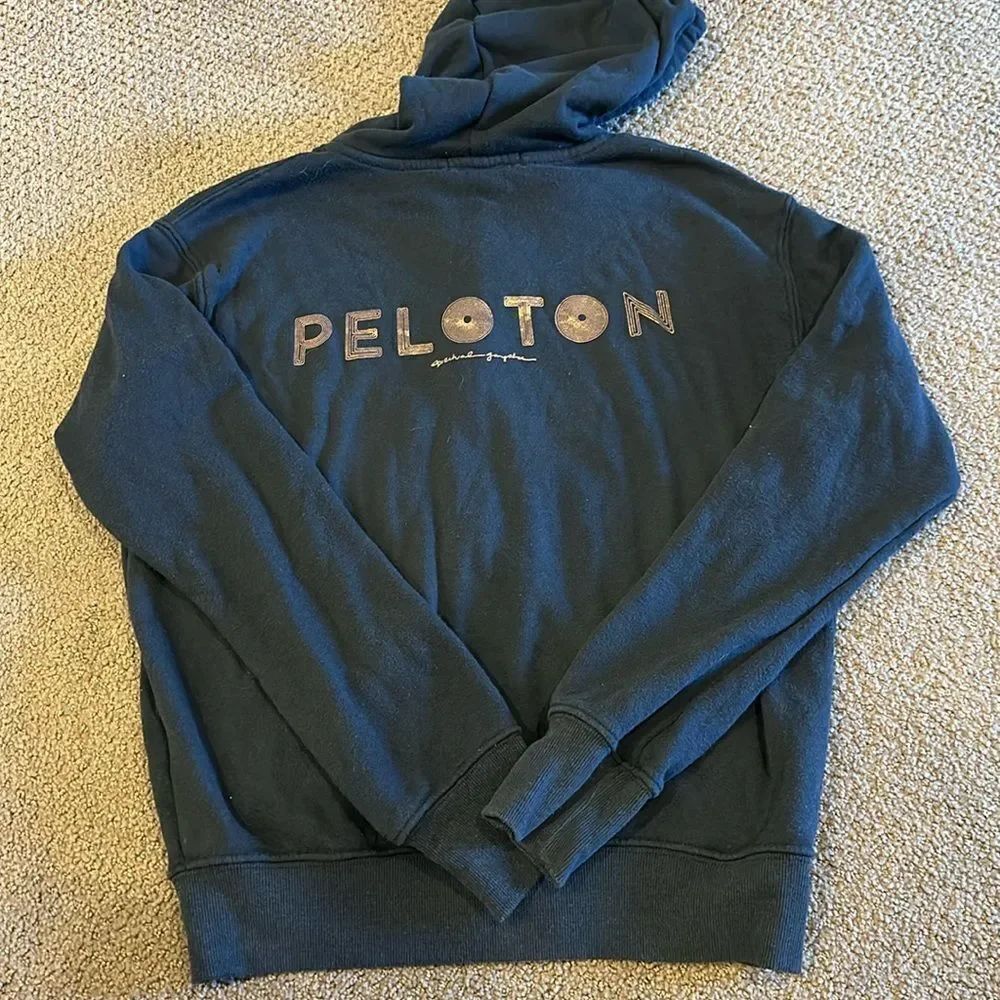 Spiritual Gangster Women’s Dark Grey Zip-up Hoodie with Rose Gold Peloton Font